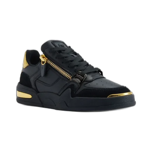 Zip-Detail Lace-Up Sneakers