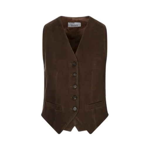Button-Fastening Suede Waistcoat