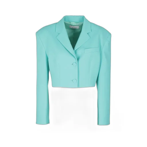 Notched-Collar Cropped Blazer