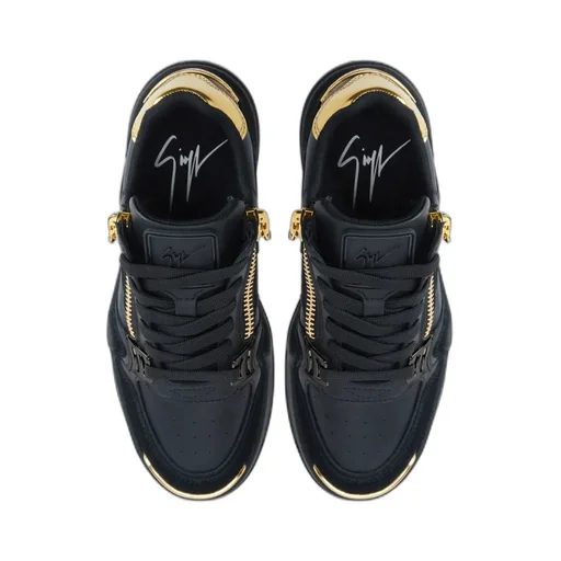 Zip-Detail Lace-Up Sneakers