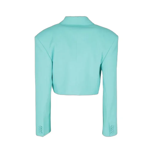 Notched-Collar Cropped Blazer