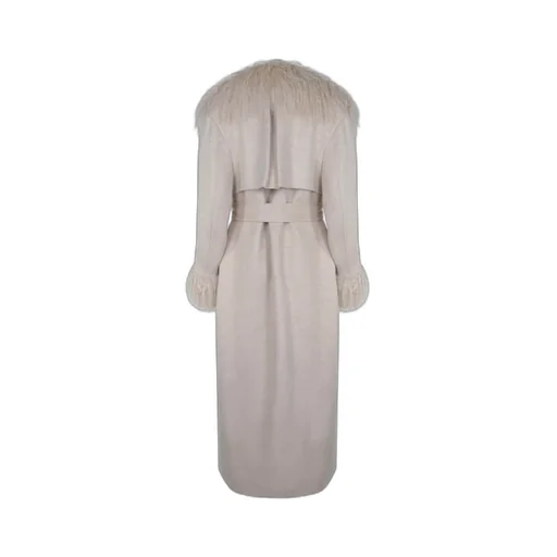 Fur-Trimmed Belted Coat