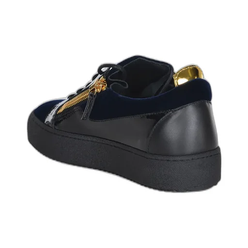 Frankie Zip-Detailed Lace-Up Sneakers