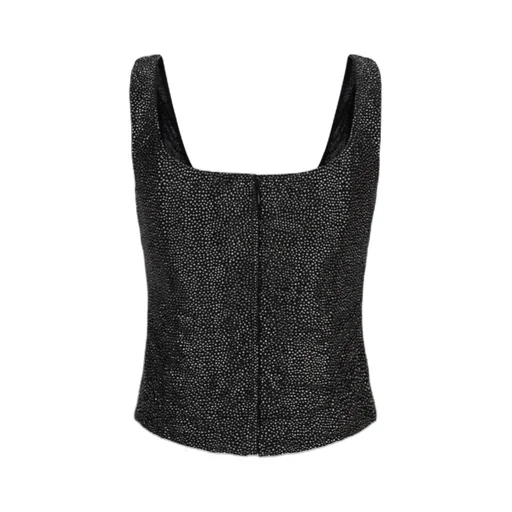 Embellished Square-Neck Top
