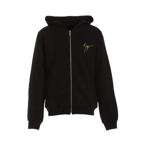 Embroidered-Logo Zip Hoodie