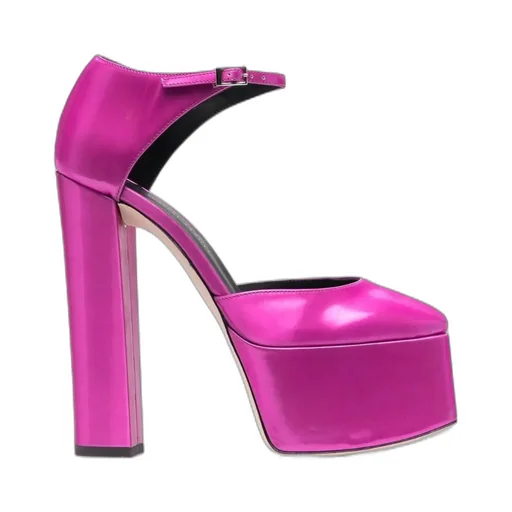 High Heels With Square Head And Thick Soles