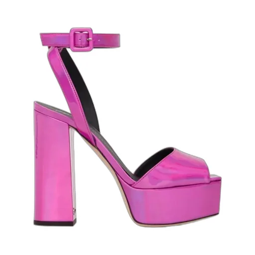 Logo Square-Toed High-Heeled Sandals