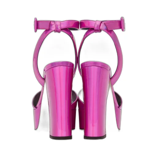 Logo Square-Toed High-Heeled Sandals