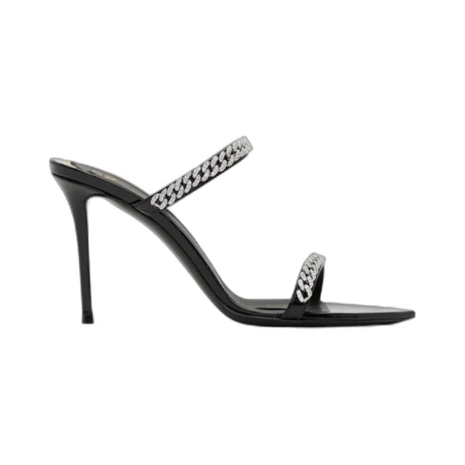 Rhinestone Detail High-Heeled Sandals