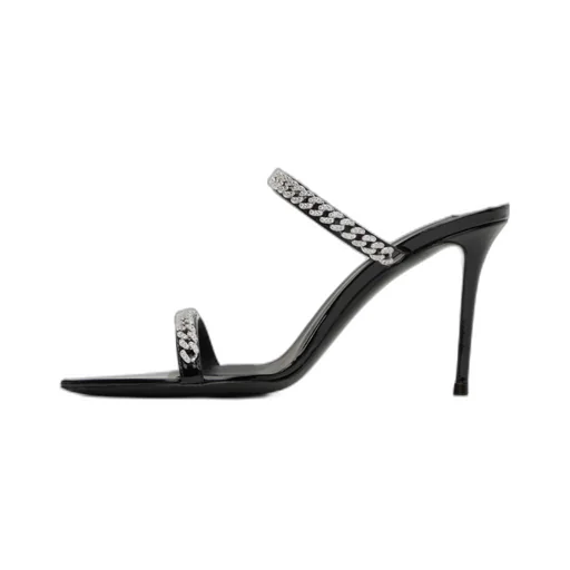 Rhinestone Detail High-Heeled Sandals