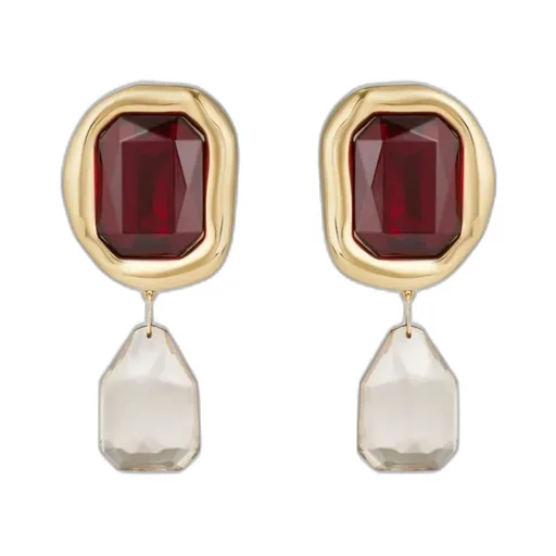 Sculptural Crystal Clip Earrings
