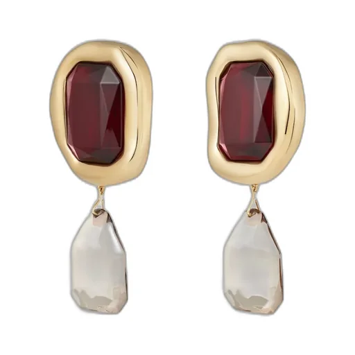 Sculptural Crystal Clip Earrings