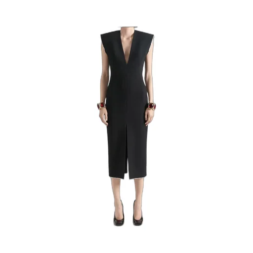 V-Neck Pencil Midi Dress