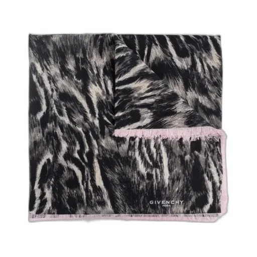 Paris Logo Print Fringed Scarf