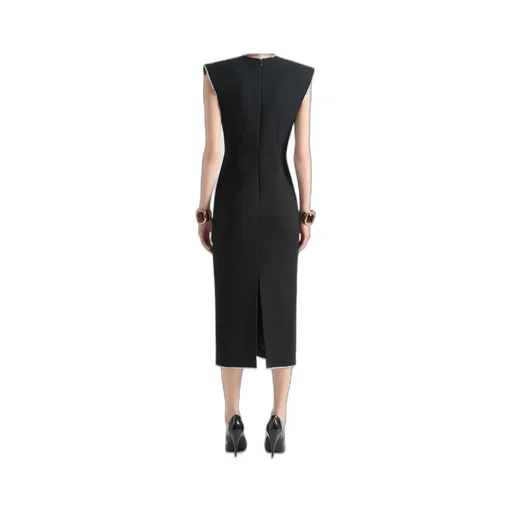V-Neck Pencil Midi Dress