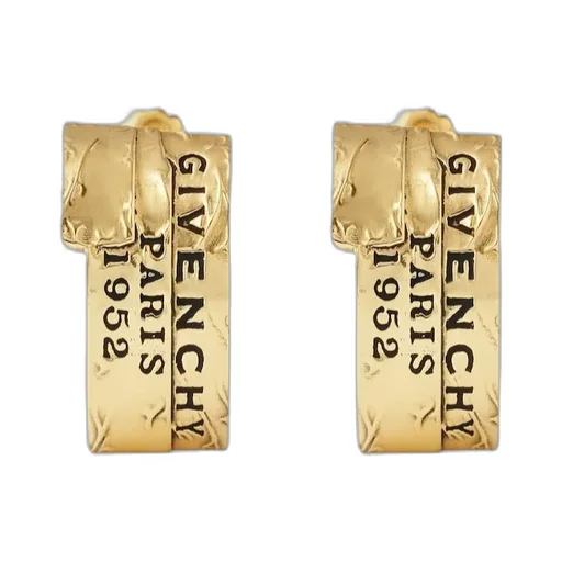 Logo Engraved Tape Earrings