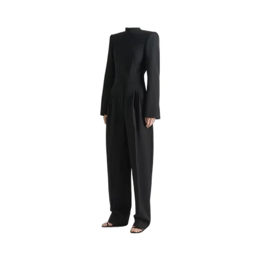Long-Sleeve Backless Jumpsuit