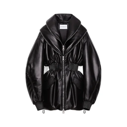 Hourglass Leather Bomber Jacket