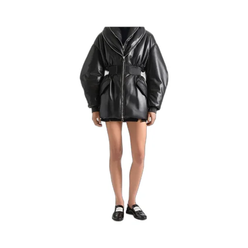 Hourglass Leather Bomber Jacket
