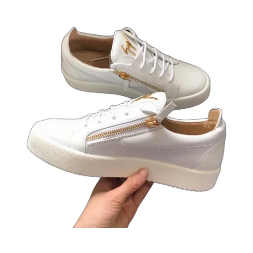 Zip-Detailed Lace-Up Sneakers