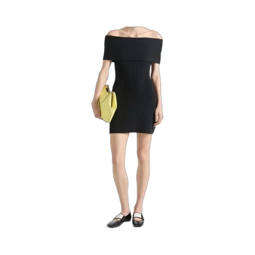 Off-The-Shoulder Mini Dress In Wool