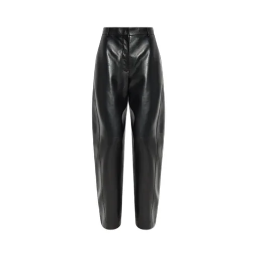 Wide Leg Leather Trousers
