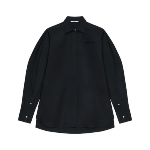 Cocoon Shirt In Poplin With Givenchy Embroidery