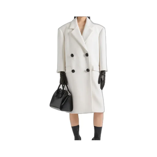 Double Breasted Coat In Wool
