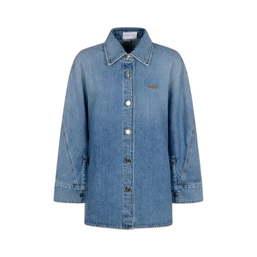 Denim Button-Fastening Shirt