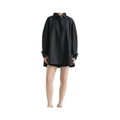 Cocoon Shirt In Poplin With Givenchy Embroidery