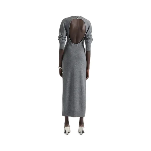 Open Back Knitted Long Dress