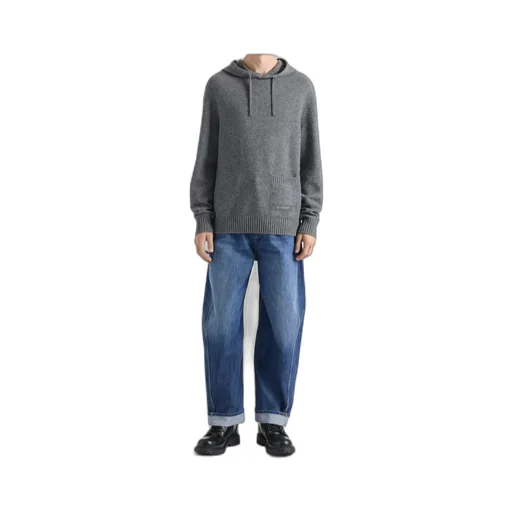Knitted Drawstring Hoodie