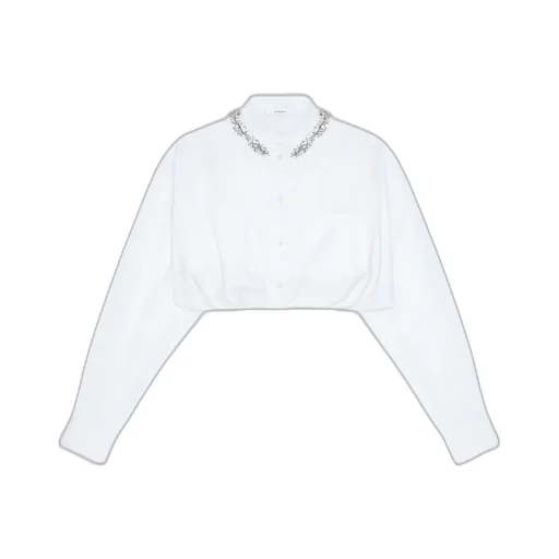 Cropped Shirt With Crystals