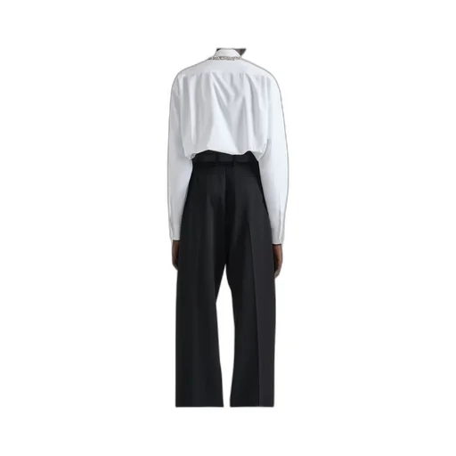 Cropped Shirt With Crystals