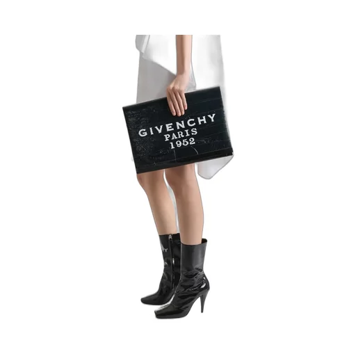 Logo Printed Clutch Bag