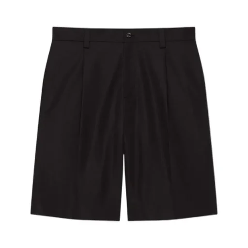 Pleated Cotton Shorts