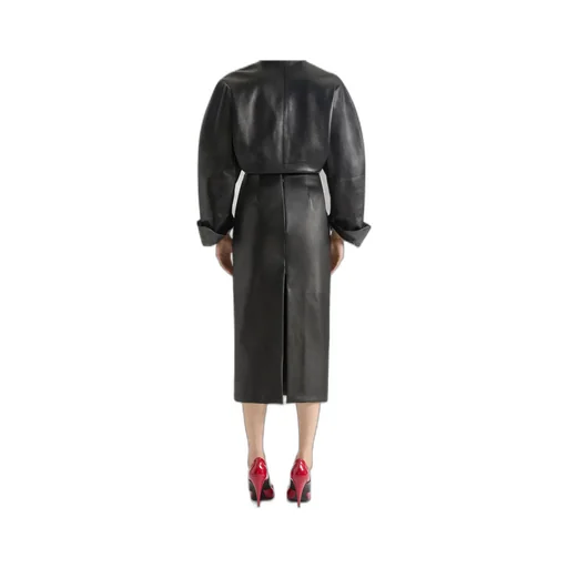 Leather Midi Pencil Skirt