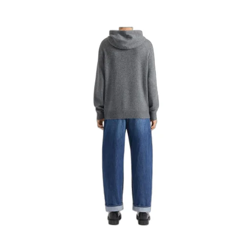 Knitted Drawstring Hoodie