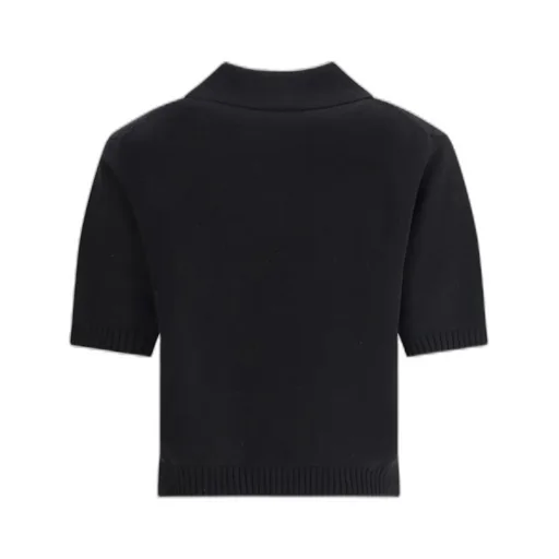 Paris 1952 Embroidered Knit Polo Top