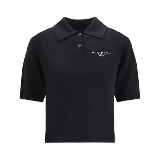 Paris 1952 Embroidered Knit Polo Top