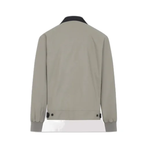 Harrington Jacket In Cotton With Leather Details