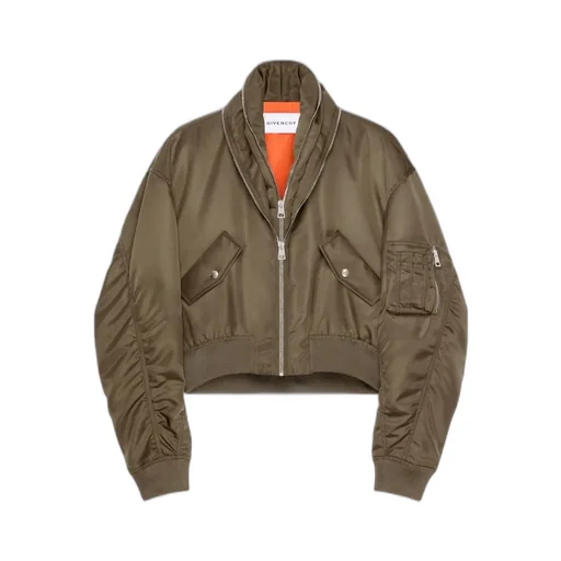 Zip-Up Shawl Collar Bomber Jacket