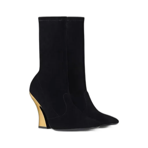 Sculpted Ankle Boots In Suede
