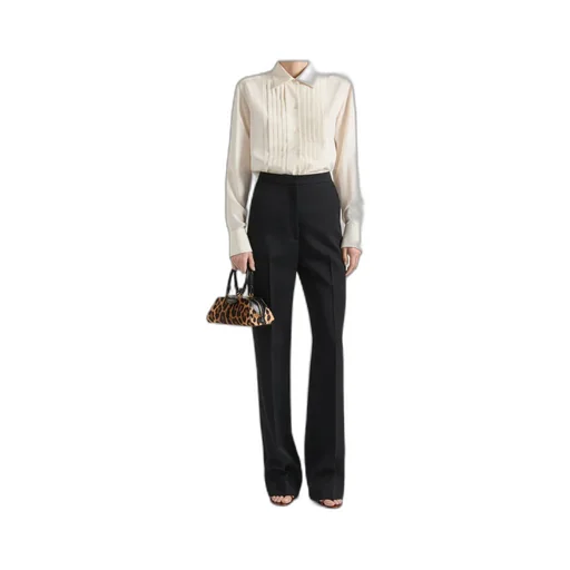 Silk Shirt With Plastron