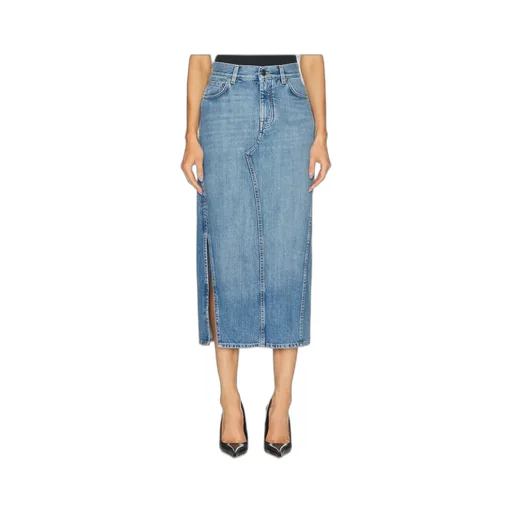 Logo Patch Denim Skirt