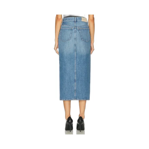 Logo Patch Denim Skirt