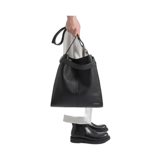 Medium Belted Hobo Bag In Grained Leather