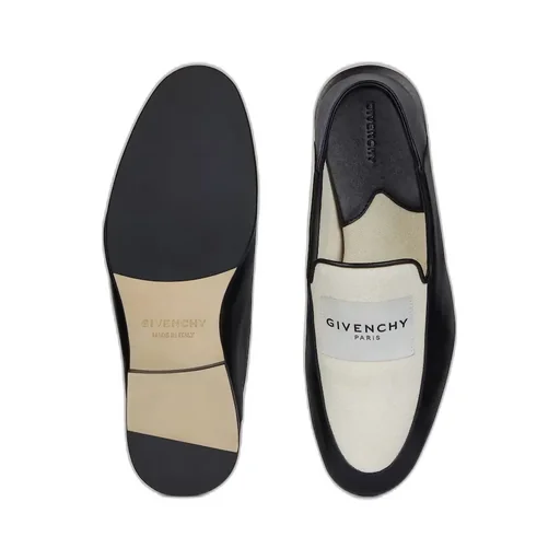 Label Loafers In Leather And Canvas