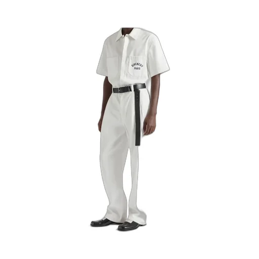 Paris Signature Embroidered Short-Sleeved Shirt