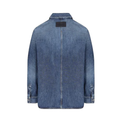 Collared Long-Sleeve Denim Shirt